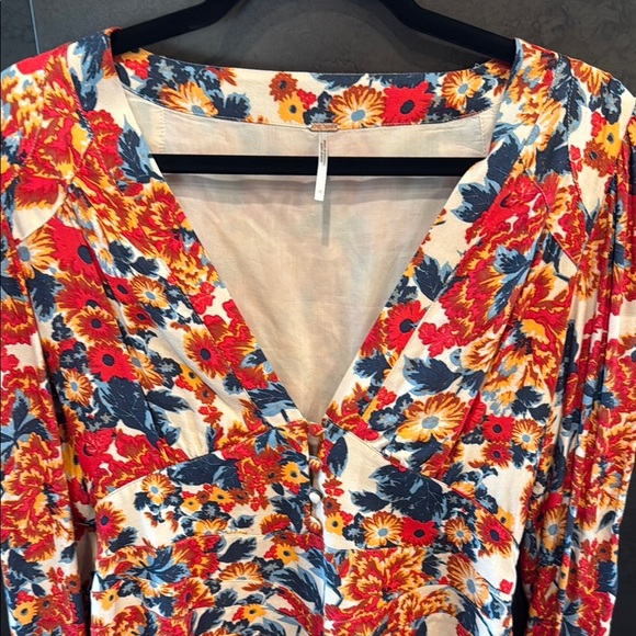 Free People Orange Long Sleeve Mini Dress - Picture 3 of 6